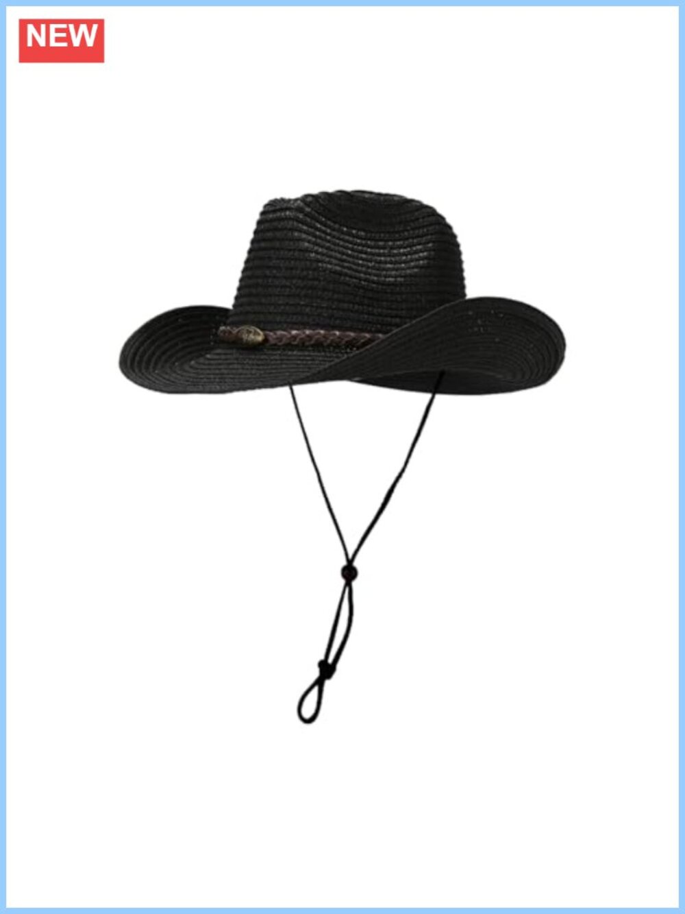 Straw Cowboy Hat Foldable Wide Brim Sun Hat Western Cowgirl Hat